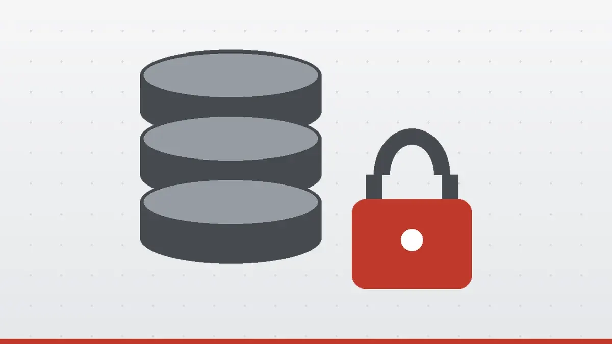 Backup disks with a red padlock