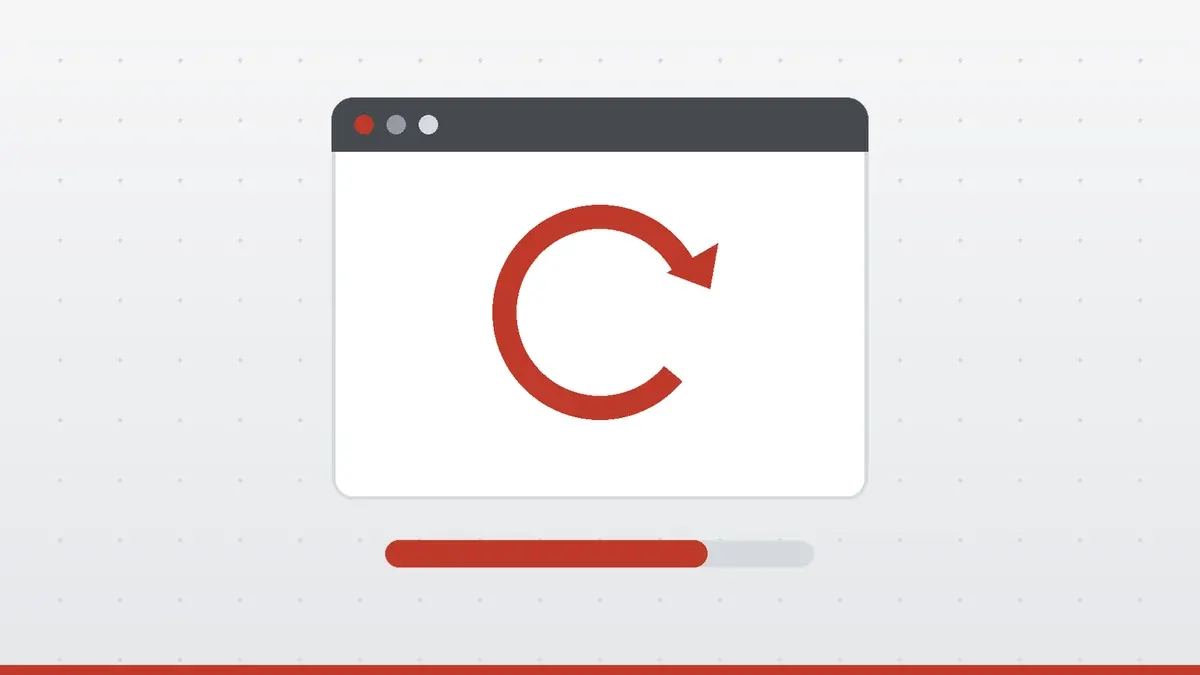 A software window with a red update arrow and progress bar