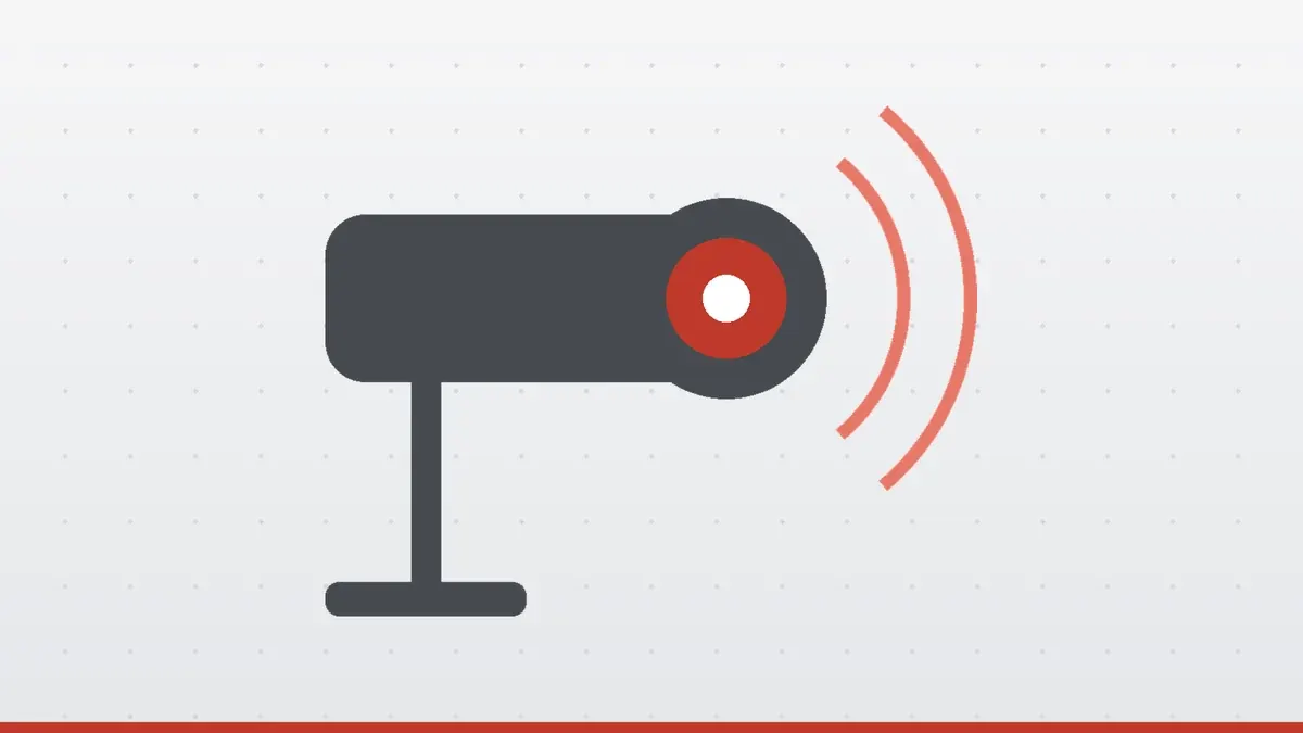 A security camera scanning